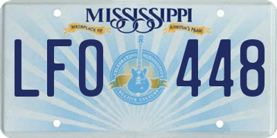 MS license plate LFO448