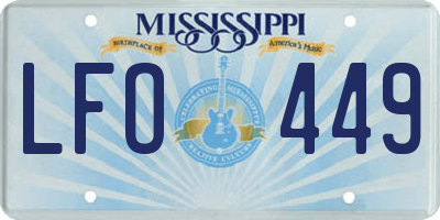 MS license plate LFO449