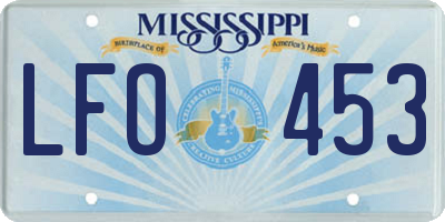 MS license plate LFO453
