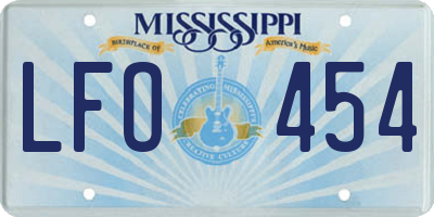 MS license plate LFO454