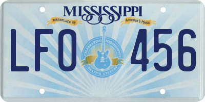 MS license plate LFO456