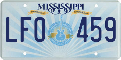 MS license plate LFO459
