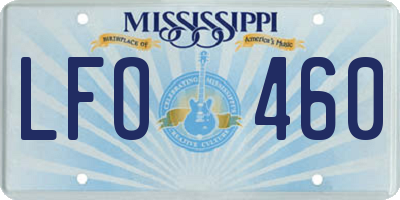 MS license plate LFO460