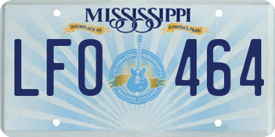 MS license plate LFO464