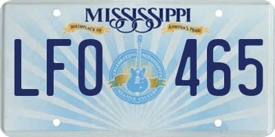 MS license plate LFO465