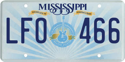 MS license plate LFO466