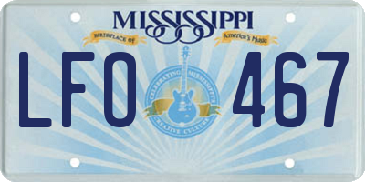 MS license plate LFO467