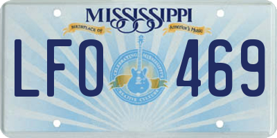 MS license plate LFO469