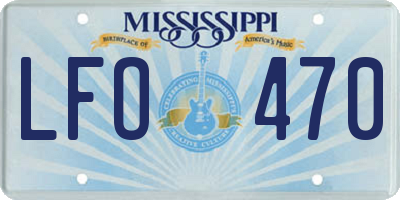MS license plate LFO470
