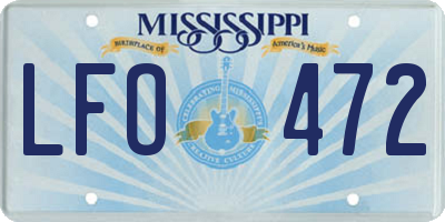 MS license plate LFO472