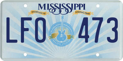 MS license plate LFO473