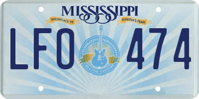 MS license plate LFO474