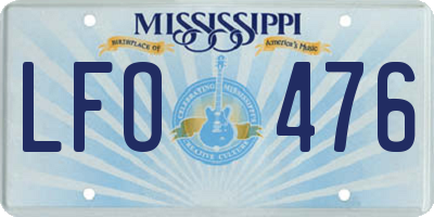 MS license plate LFO476