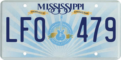 MS license plate LFO479
