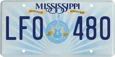 MS license plate LFO480