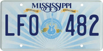 MS license plate LFO482