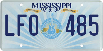 MS license plate LFO485
