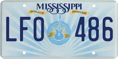 MS license plate LFO486