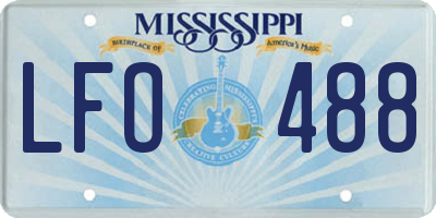 MS license plate LFO488