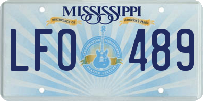 MS license plate LFO489