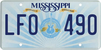 MS license plate LFO490