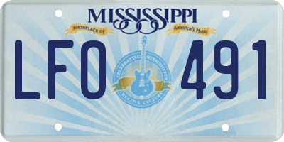 MS license plate LFO491