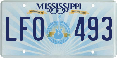MS license plate LFO493