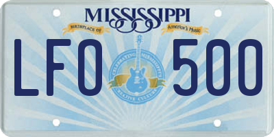 MS license plate LFO500