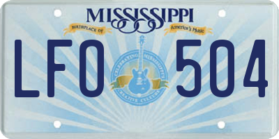 MS license plate LFO504