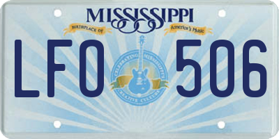 MS license plate LFO506