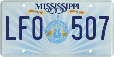 MS license plate LFO507