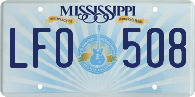 MS license plate LFO508