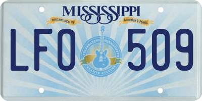 MS license plate LFO509