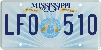 MS license plate LFO510