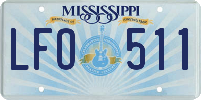 MS license plate LFO511