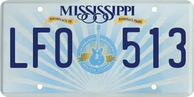 MS license plate LFO513