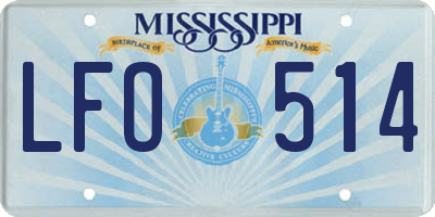 MS license plate LFO514