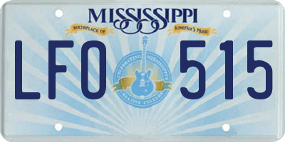 MS license plate LFO515