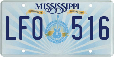 MS license plate LFO516