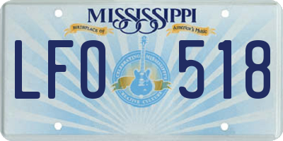 MS license plate LFO518