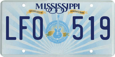 MS license plate LFO519