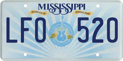 MS license plate LFO520