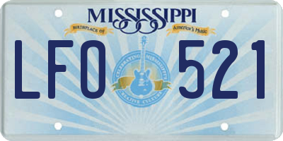 MS license plate LFO521