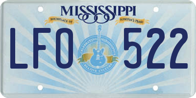 MS license plate LFO522