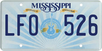 MS license plate LFO526