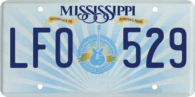 MS license plate LFO529