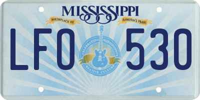 MS license plate LFO530