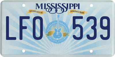 MS license plate LFO539