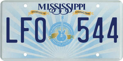 MS license plate LFO544