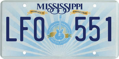 MS license plate LFO551